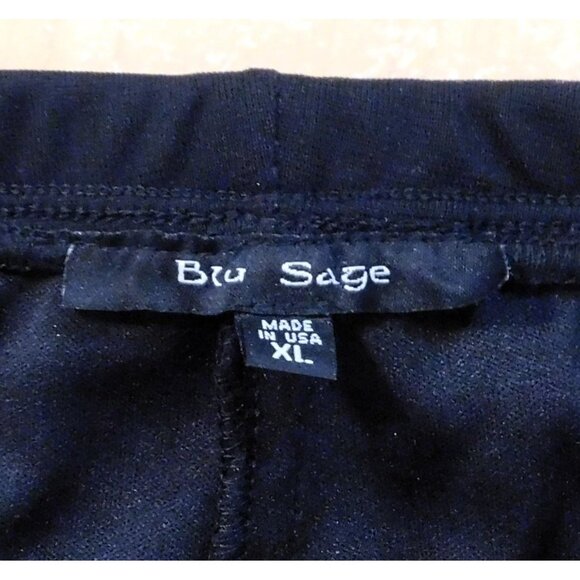 Blu Sage Dressy Pants Womens XL Black Wide Leg Sheer Overlay - Picture 8 of 9